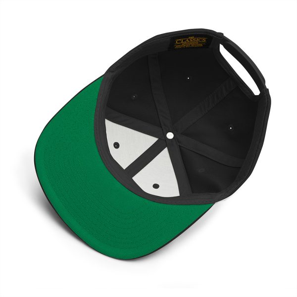 Das Good Cafe Embroidered Snapback Hat Black - Inside View