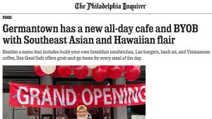 Das Good Cafe feature in The Philadelphia Inquirer